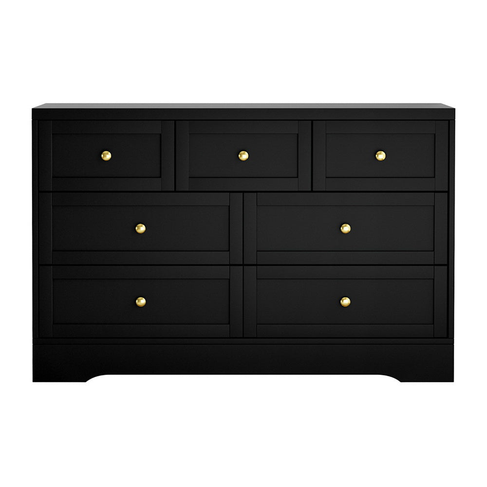Artiss 7 Chest of Drawers Dresser Table Black