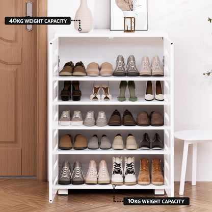 Artiss Shoe Cabinet 20 Pairs 5-tier White Alster