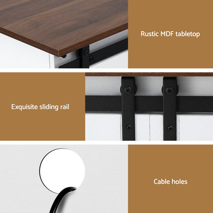 Artiss Buffet Sideboard Storage Cabinet Kitchen Cupboard Sliding Doors White