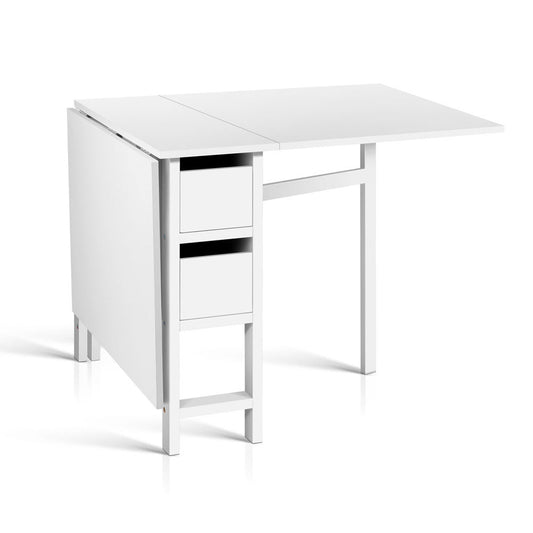 Artiss Dining Table Rectangular Extendable White