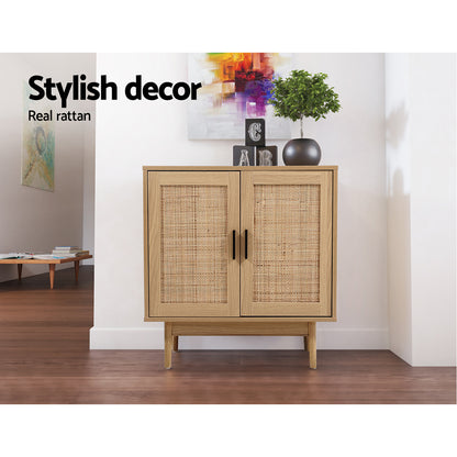 Artiss Rattan Buffet Sideboard 2 Doors - BRIONY Oak