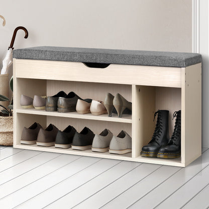 Artiss Wooden Shoe Organiser - Natural