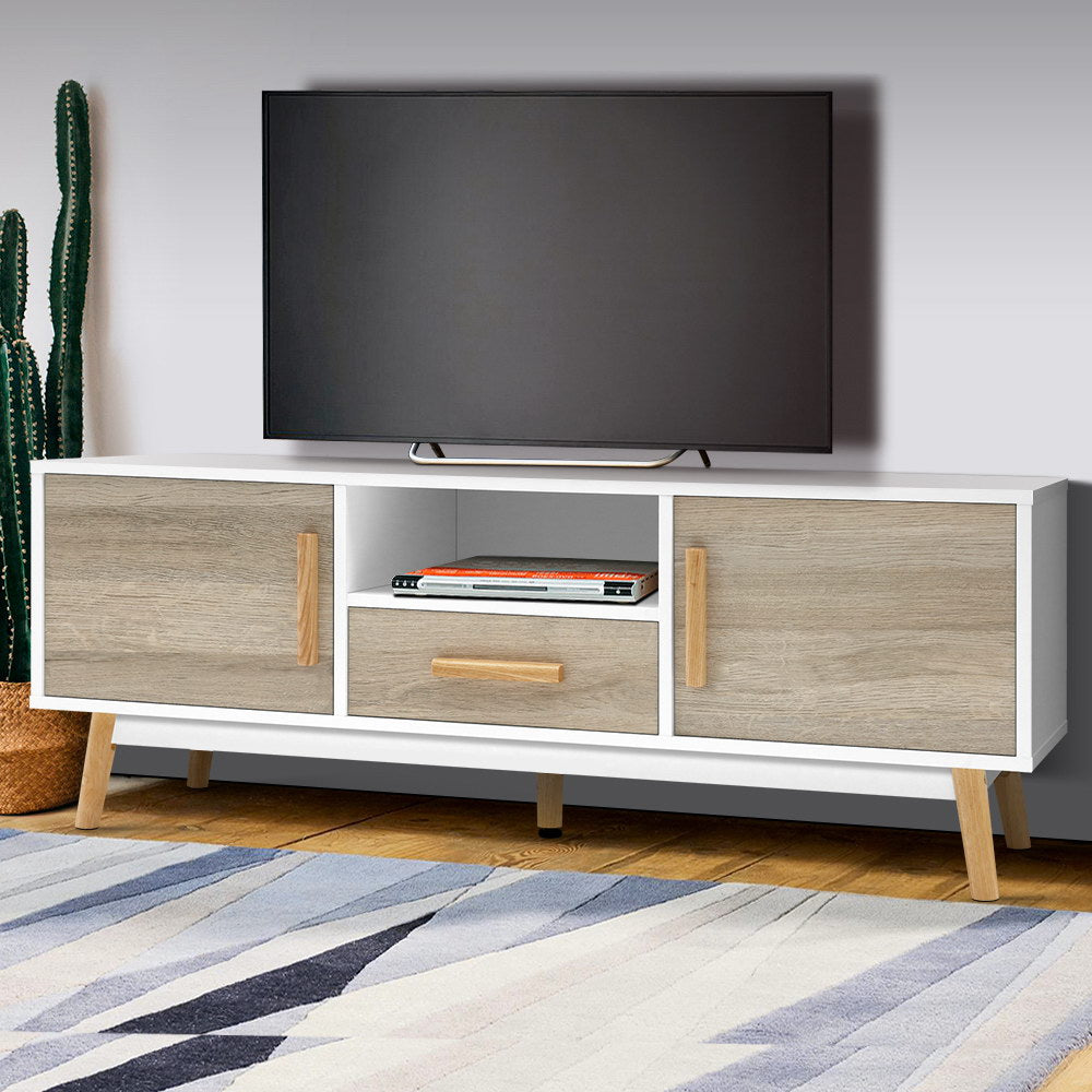 Artiss TV Cabinet Entertainment Unit 120cm Wood White Gino