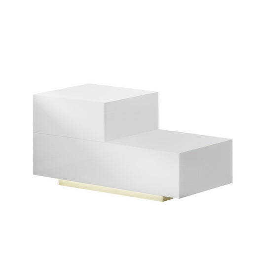 Artiss Bedside Tables LED 2 Drawers - REMI White