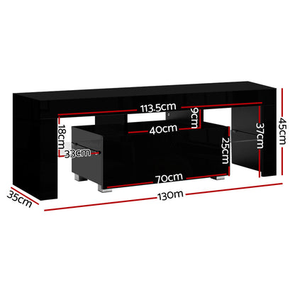 Artiss Entertainment Unit TV Cabinet LED 130cm Black Elo