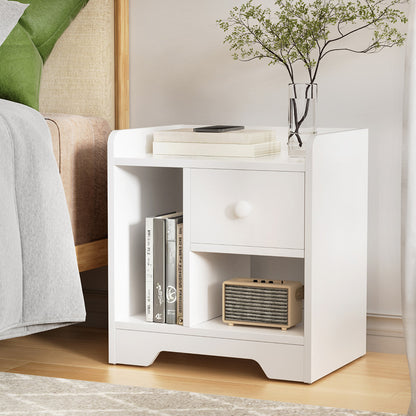 Artiss Bedside Table Drawer Nightstand Side End Table Storage Open Shelf White