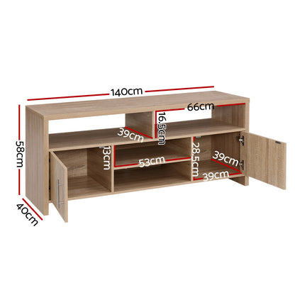 Artiss TV Cabinet Entertainment Unit 140cm Oak Ken