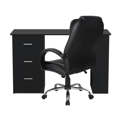 Artiss Computer Desk 120cm Executive Office Chair Set PU Leather High Back Black
