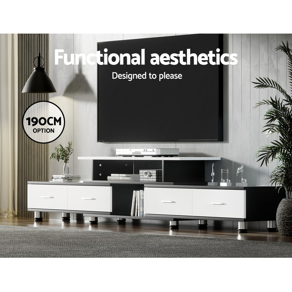 Artiss TV Cabinet Entertainment Unit Stand Wooden 160CM To 220CM Storage Drawers Black White