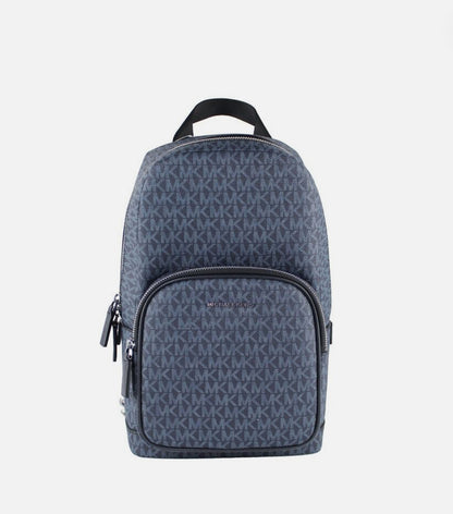 Michael Kors Men's Cooper Medium Navy Signature PVC Sling Backpack - One Size