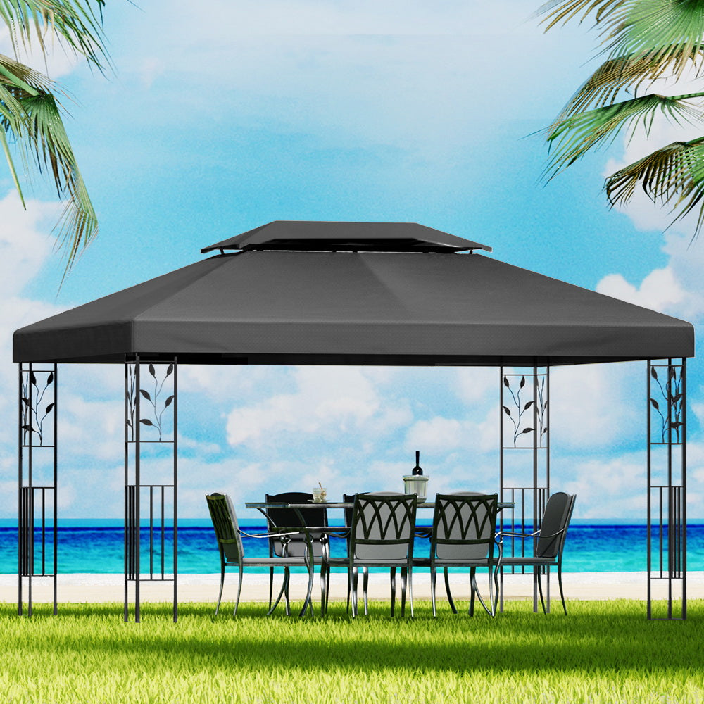 Instahut Gazebo 4x3m Marquee Outdoor Wedding Party Event Tent Home Iron Art Shade Grey