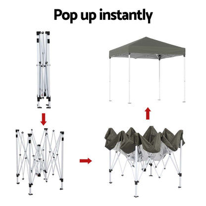 Instahut Gazebo 2x2m Outdoor Patio Garden Marquee Shade w/ Base Pods Grey