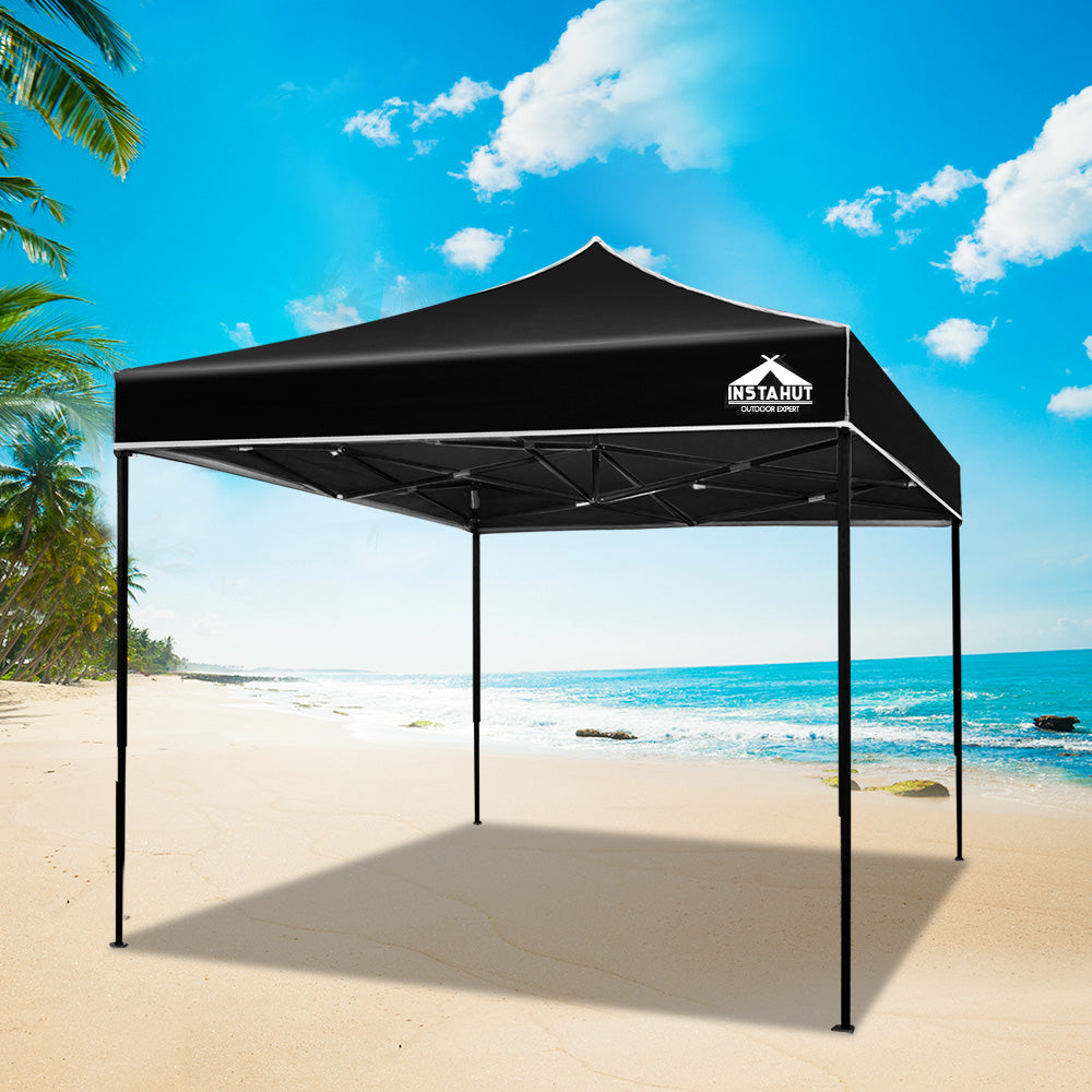 Instahut Gazebo Pop Up Marquee 3x3m Folding Tent Wedding Outdoor Camping Canopy Gazebos Shade Black