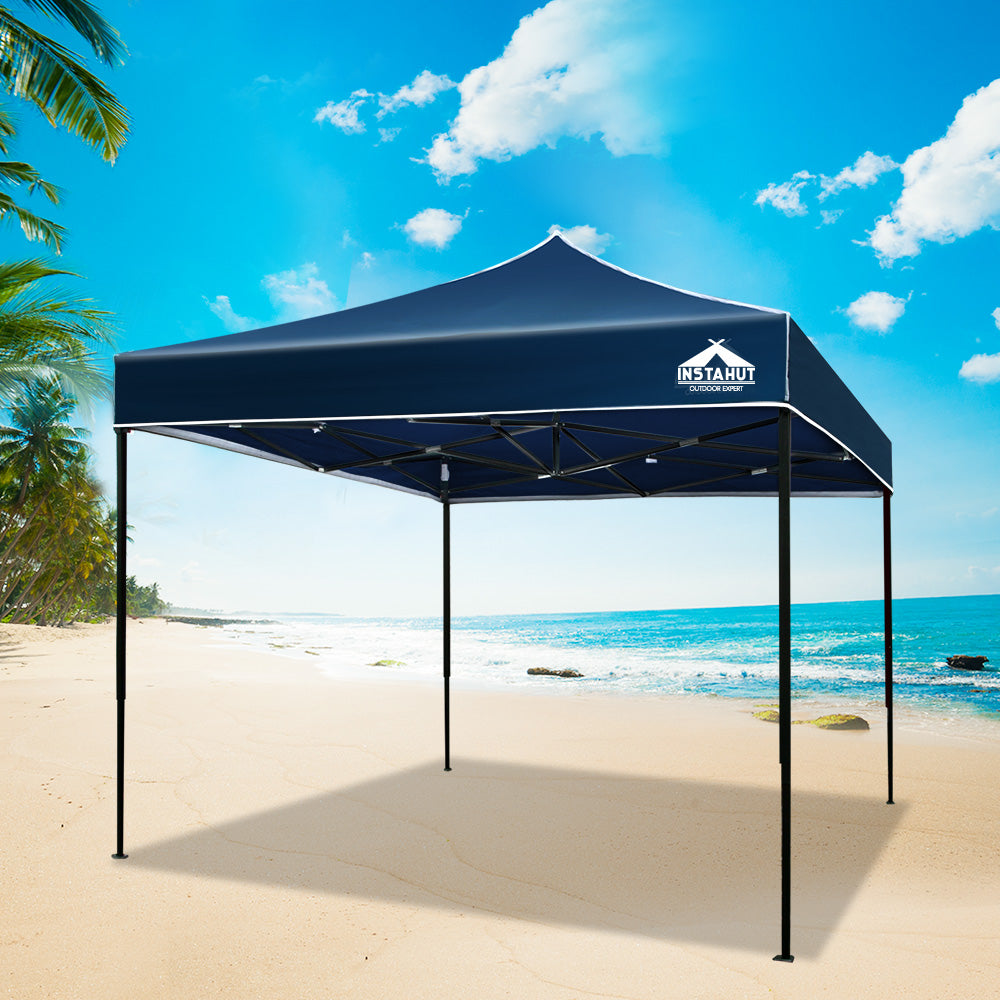 Instahut Gazebo Pop Up Marquee 3x3m Folding Tent Wedding Outdoor Camping Canopy Gazebos Shade Navy