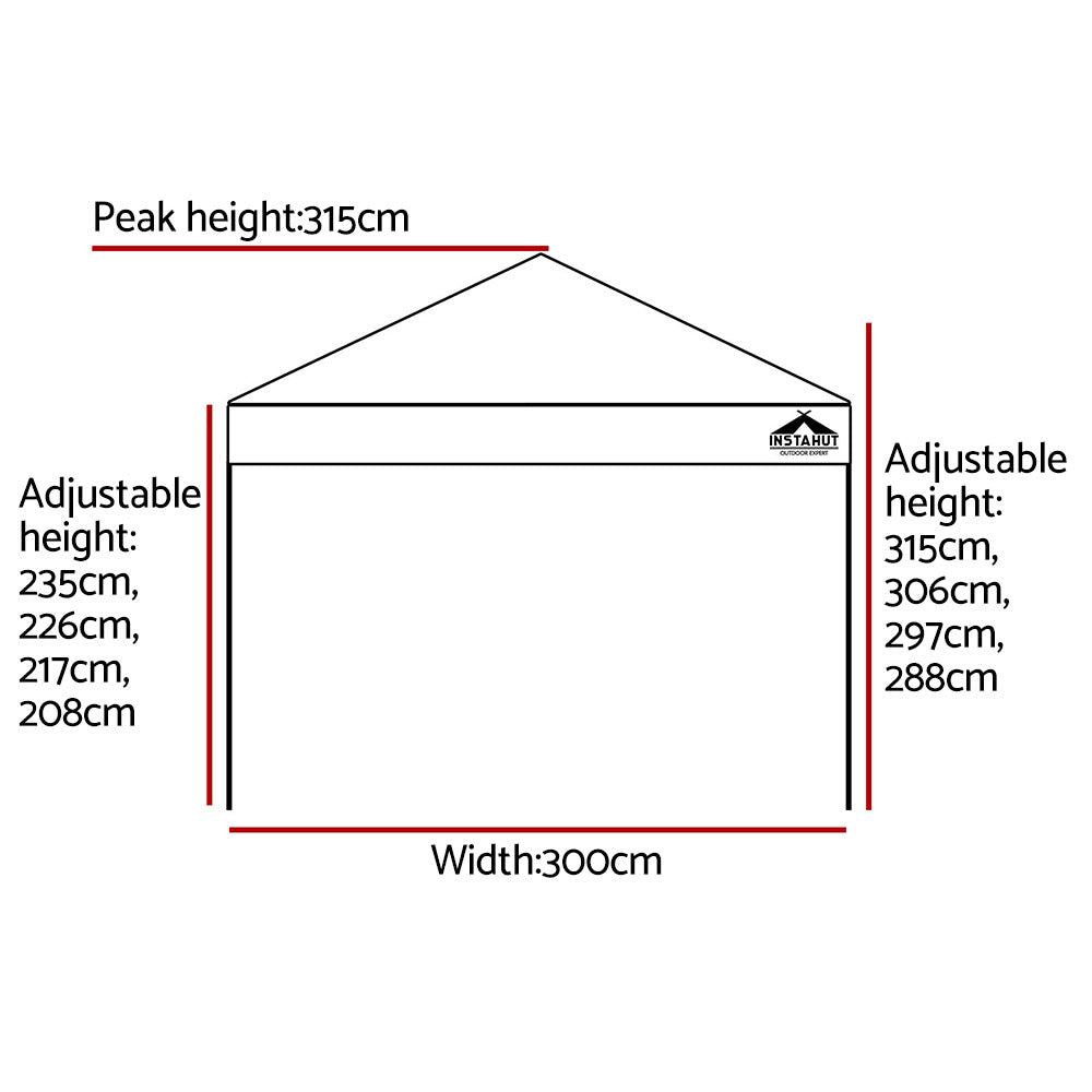 Instahut Gazebo Pop Up Marquee 3x3m Folding Tent Wedding Outdoor Camping Canopy Gazebos Shade White