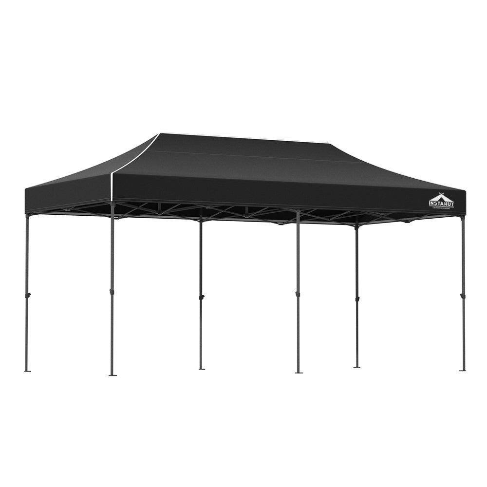 Instahut Gazebo Pop Up Marquee 3x6m Folding Tent Wedding Outdoor Camping Canopy Gazebos Shade Black