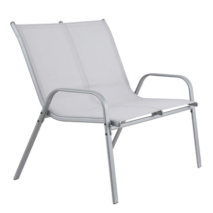 Gardeon Garden Bench Seat Steel Outdoor Patio Park Lounge Backyard Chair Grey