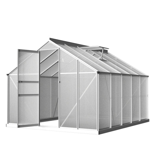 Greenfingers Greenhouse 3x2.5x1.95M Aluminium Polycarbonate Green House Garden Shed