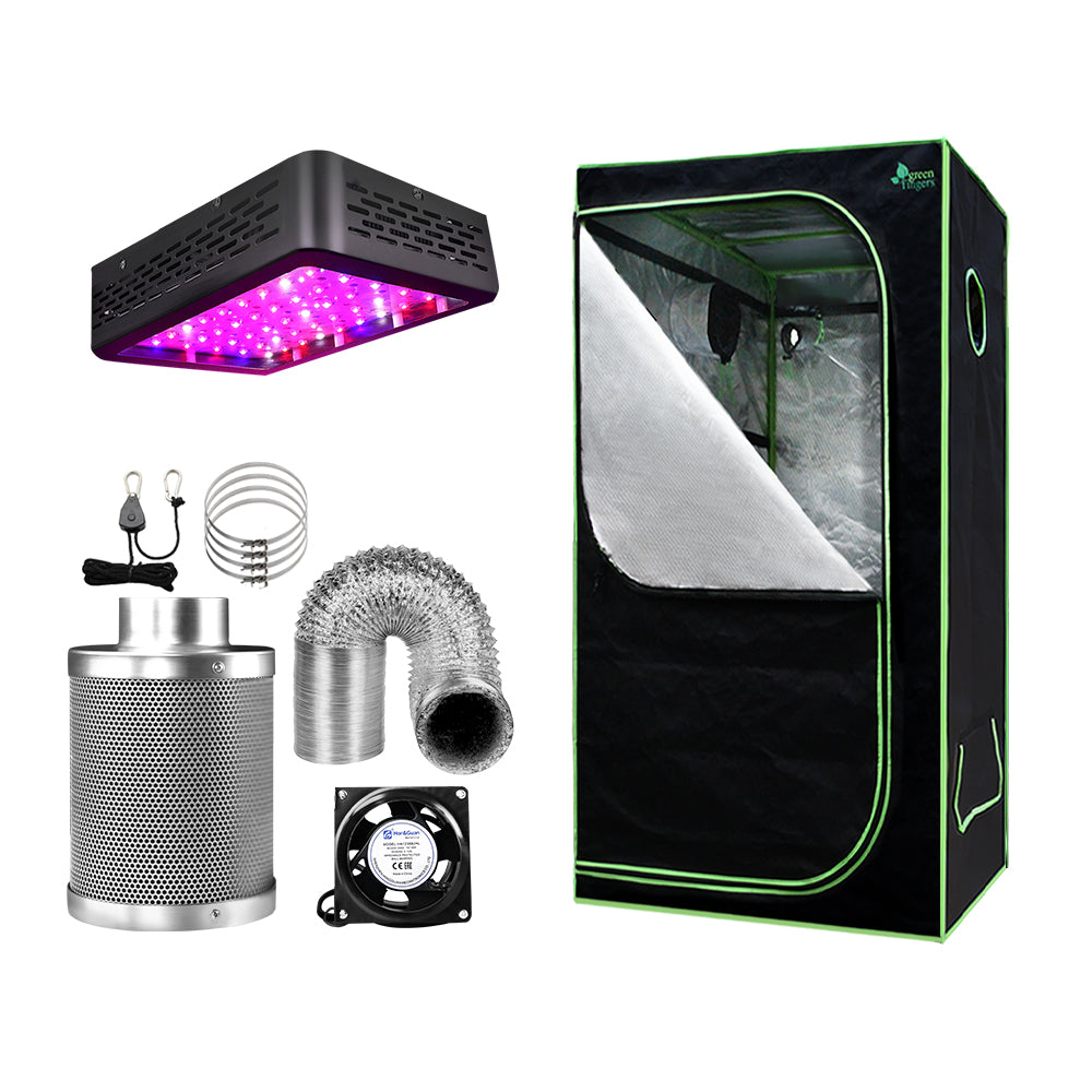 Greenfingers Grow Tent Light Kit 60x60x140CM 600W LED 4" Vent Fan,Greenfingers Grow Tent Light Kit LED 600W Full Spectrum 4" Vent 60x60x140CM