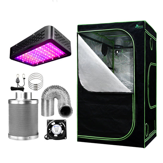 Greenfingers Grow Tent Light Kit 90x90x180CM 1000W LED 6" Vent Fan,Greenfingers Grow Tent Light Kit LED 1000W Full Spectrum 6" Vent 90x90x180CM