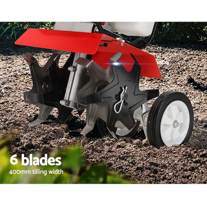 Giantz 88CC Tiller Garden Cultivator Rototiller 6 Blades Soil Plower Rotary Hoe