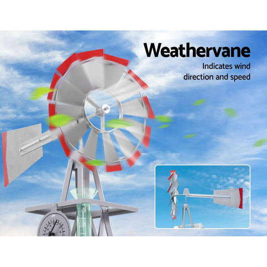 Garden Windmill 4FT 146cm Metal Ornaments Outdoor Decor Ornamental Wind Will