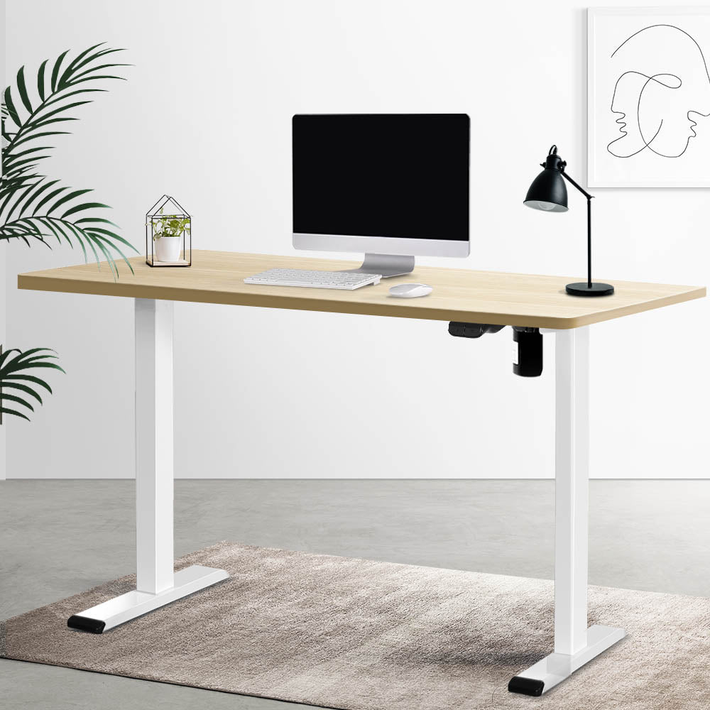 Artiss Standing Desk Motorised Sit Stand Desks White Oak 120CM