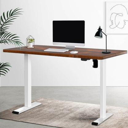 Artiss Standing Desk Motorised Sit Stand Desks Rustic Brown 120CM