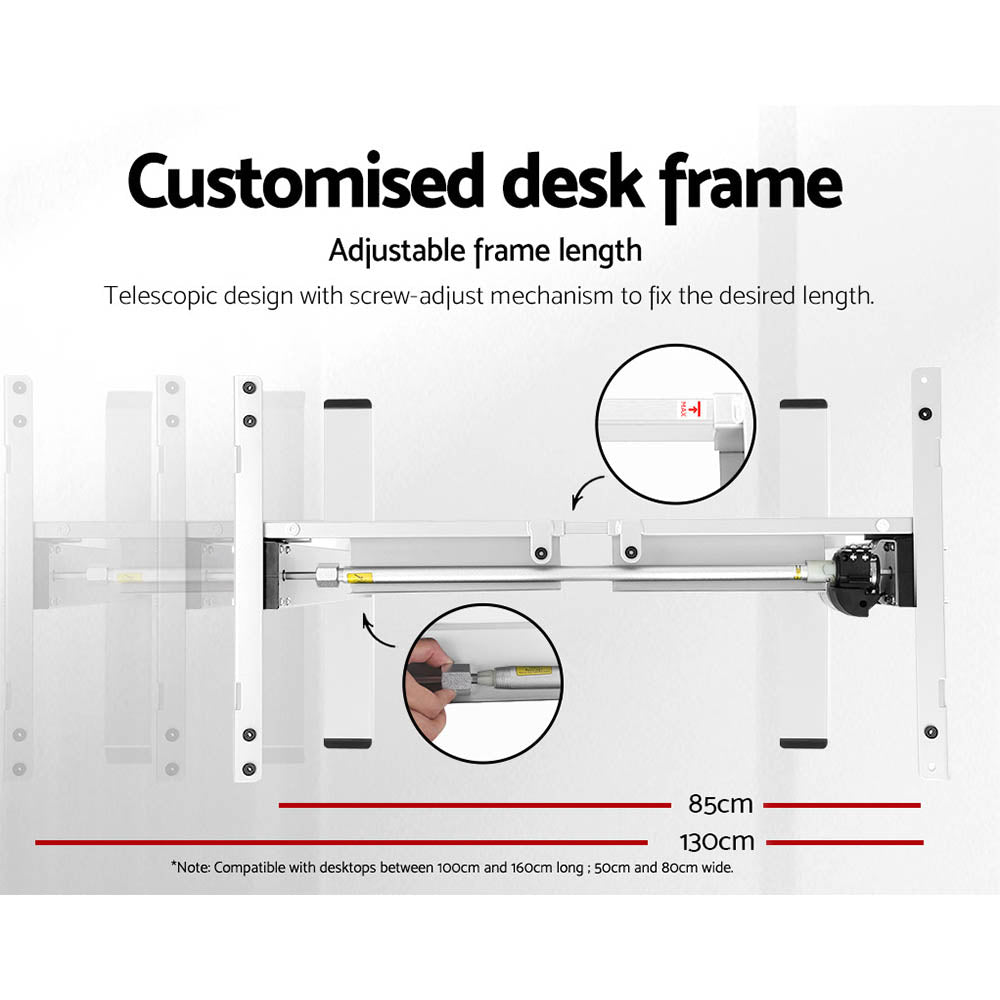 Artiss Standing Desk Motorised Sit Stand Desks Walnut 140CM