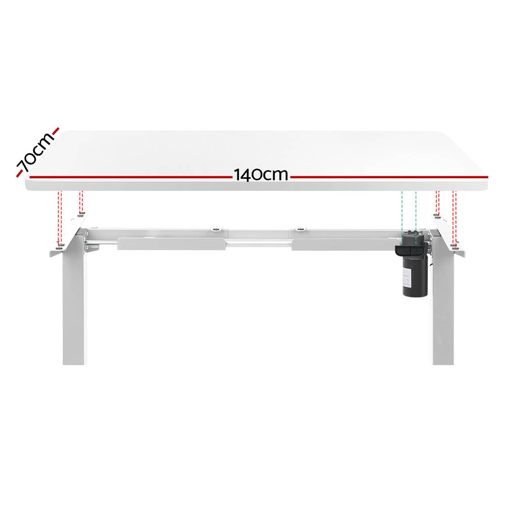 Artiss Standing Desk Motorised Sit Stand Desks White 140CM