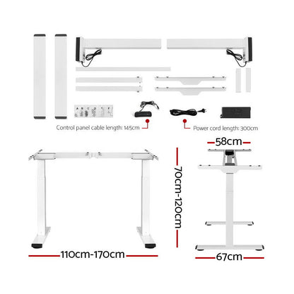 Artiss Standing Desk Motorised Dual Motor 120CM Rustic Brwon