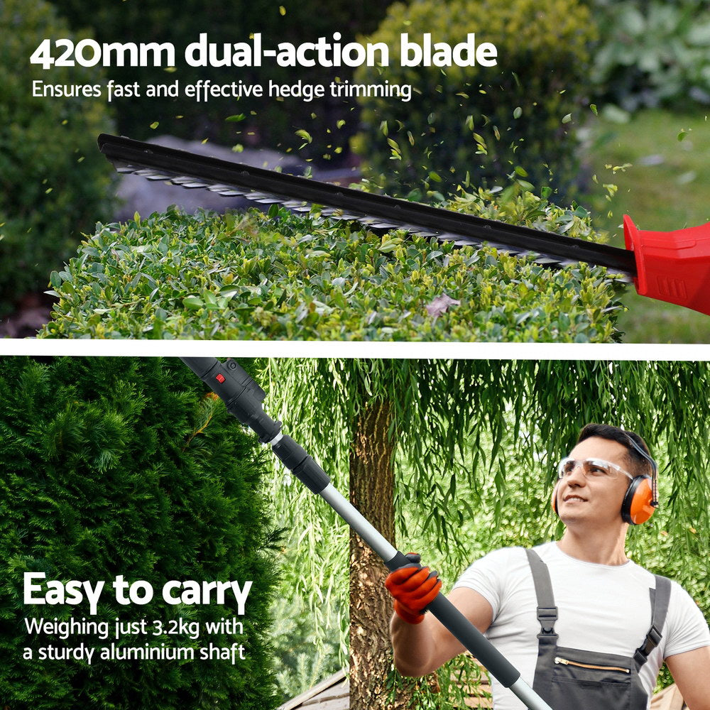 Giantz Cordless Pole Hedge Trimmer Garden Pruner Electric Cutter