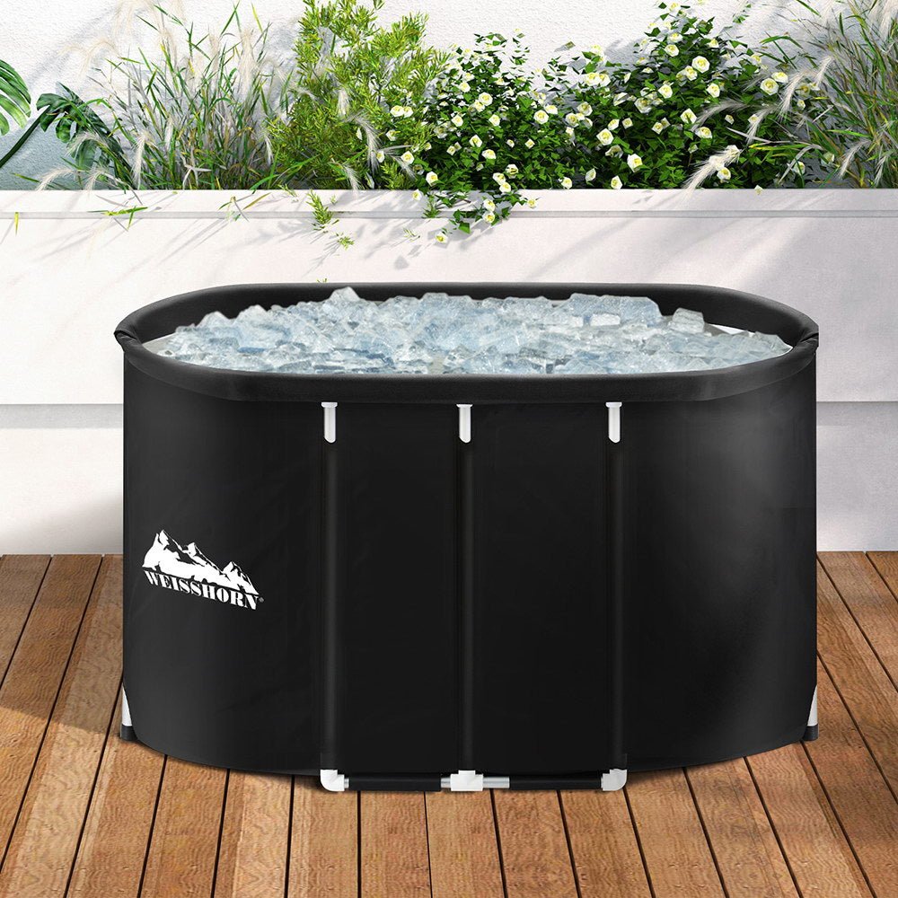 Portable Ice Bath Tub 120x70X70CM Inflatable Cold Water Folding Bathtub Spa Massage