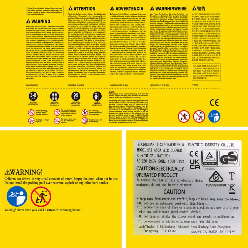 Kids Inflatable Water Slide Splash Pool Park Jumping Castle Bounce 615X322CM