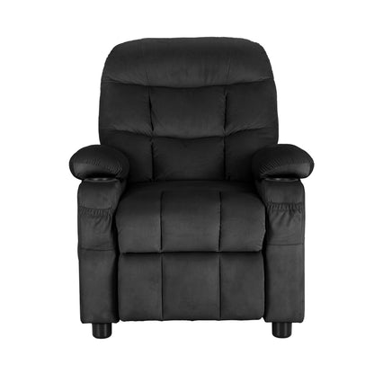 Keezi Kids Recliner Chair Black Velvet Sofa Lounge Couch Children Charis Armchair