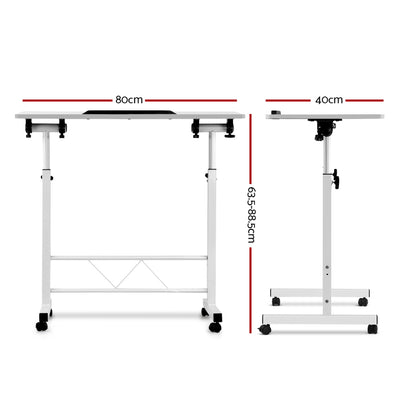 Artiss Laptop Desk Table Adjustable 80CM White