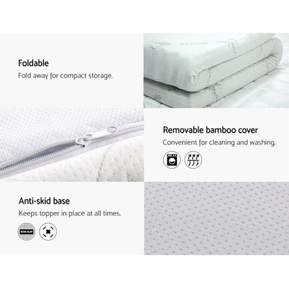 Giselle Bedding Memory Foam Mattress Topper Cool Gel 5cm Single