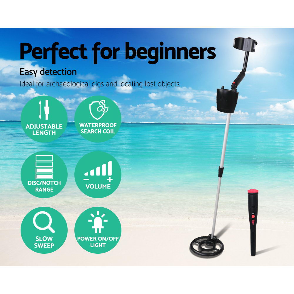 Metal Detector 180MM Deep Sensitive Waterproof Pinpointer Treasure Hunter Black