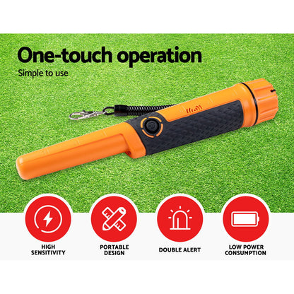 Metal Detector 40MM Sensitive Handheld Pinpointer Waterproof Automatic Hunter Orange