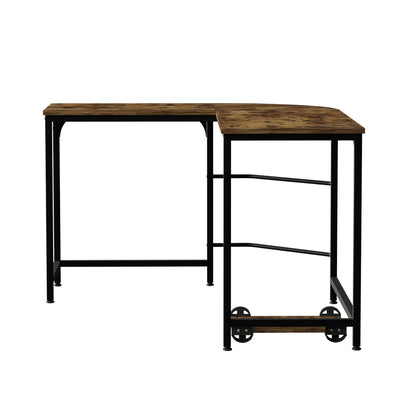 Artiss Computer Desk L-Shape CPU Stand Brown 147CM