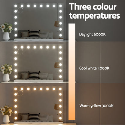 Embellir Makeup Mirror 80x58cm Hollywood Vanity with LED Light Tabletop Wall