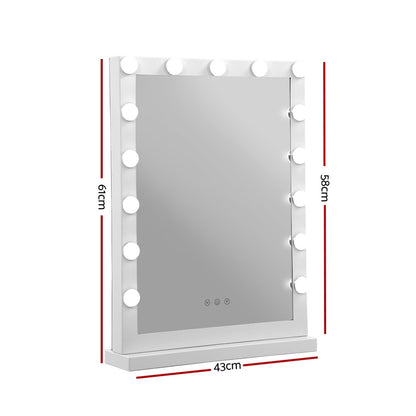 Embellir Makeup Mirror Hollywood with Light Frame Vanity Dimmable Wall 15 LED