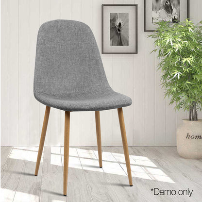 Artiss Dining Chairs Grey Fabric Set of 4 Nova