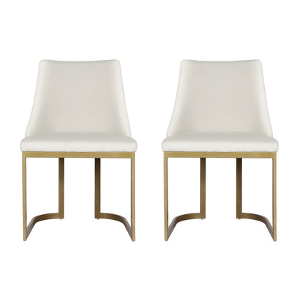 Artiss Dining Chairs Linen Fabric Beige Set Of 2 Balen