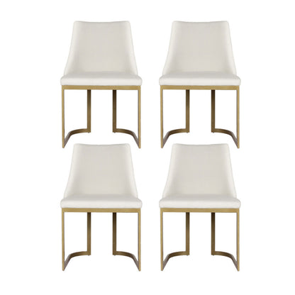 Artiss Dining Chairs Set of 4 Linen Fabric Frame Beige