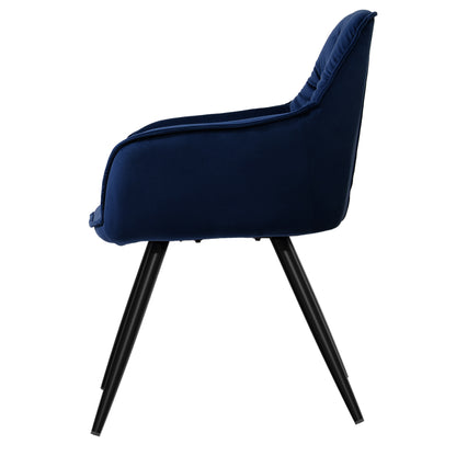 Artiss Dining Chairs Velvet Blue Set of 2 Calivia