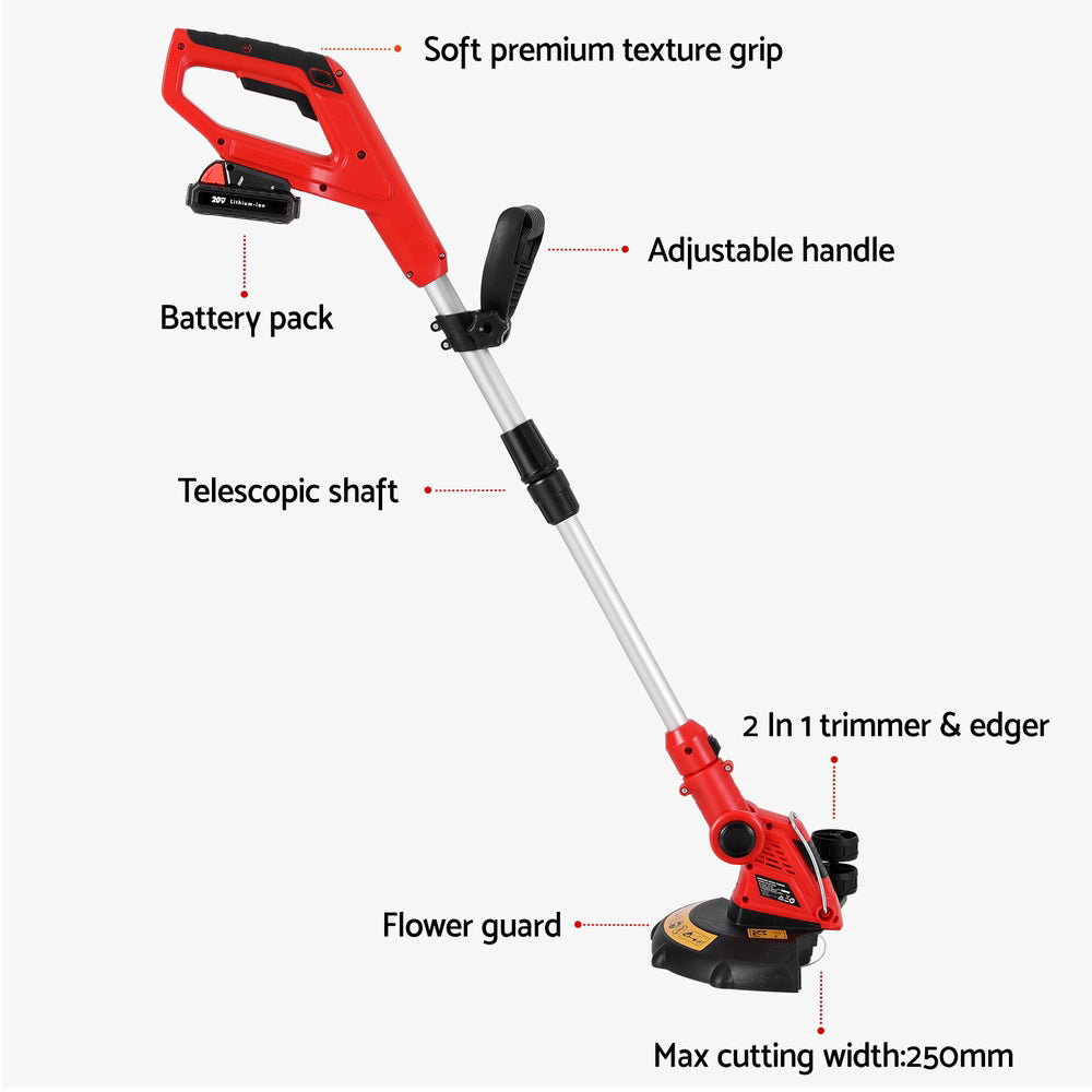 Giantz 20V Cordless Line Trimmer Lawn Whipper Grass Snipper