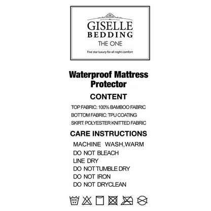 Giselle Bedding Mattress Protector Bamboo Double