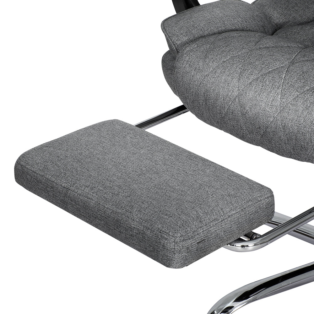 Artiss Executive Office Chair Fabric Footrest Grey