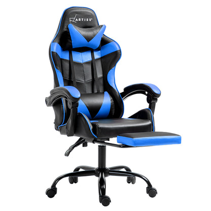 Artiss Gaming Office Chair Recliner Footrest Blue